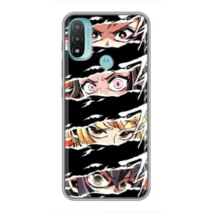 Силіконові чохлі з очіма Anime для Моторола Мото е40 (Очі на чорному)