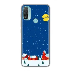 Силіконовий бампер на різдво для Motorola MOTO E40 (Місто в снігу)