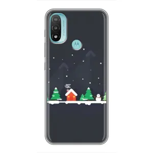 Силіконовий бампер на різдво для Motorola MOTO E40 (Місто зимове)