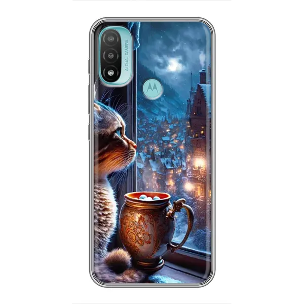 Чехол с рисунком «Кот новогодний» для Motorola MOTO E40 Чехол с рисунком «Кот новогодний» для Motorola MOTO E40
