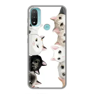 Силіконовий чохол з котиком для Motorola MOTO E40 (Коти)