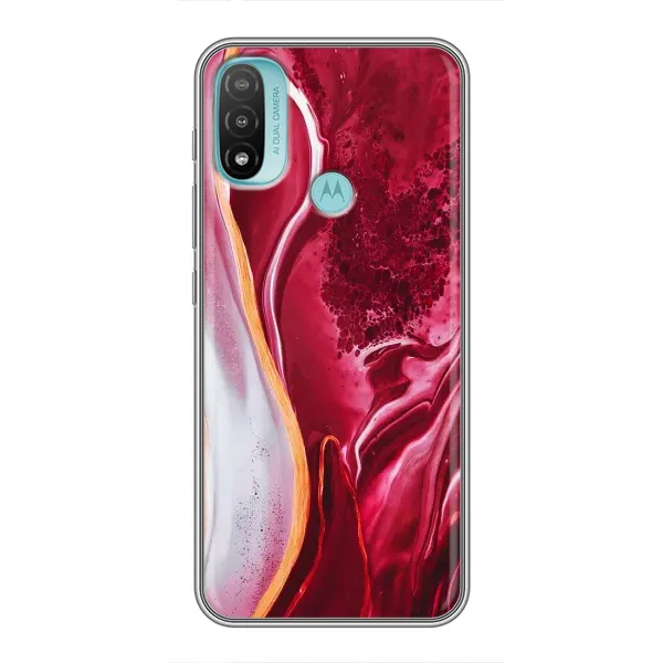 Чехол с рисунком «Красный мрамор» для Motorola MOTO E40 Чехол с рисунком «Красный мрамор» для Motorola MOTO E40