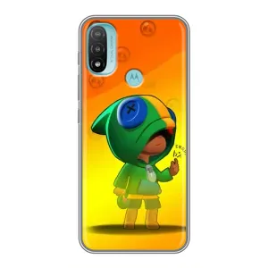 Чохол Бравл Старс для Motorola MOTO E40 (LEON в кофті)