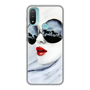 Чехол с картинкой Модные Девчонки Motorola MOTO E40 (Любительница коней)