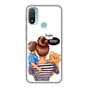 Чехлы для МАМЫ на Motorola MOTO E40 (Мама и сын)