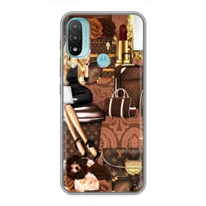 Чехол Стиль Louis Vuitton на Motorola MOTO E40 (Мода Луи Виттон)