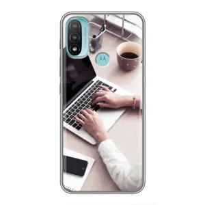 Силиконовый бампер (Работники) на Motorola MOTO E40 (Офисный работник)