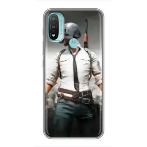 Чохол з картинкою "Герой Pubg" на Motorola MOTO E40 (Пабг)