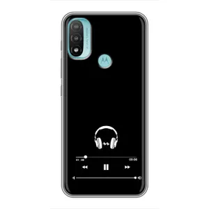 Чехол с картинками на черном фоне для Motorola MOTO E40 (Плеер)