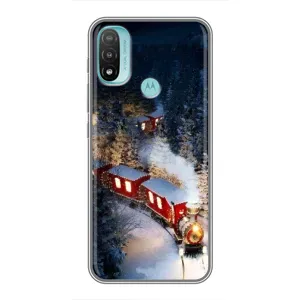 Силіконовий бампер на різдво для Motorola MOTO E40 (Потяг)