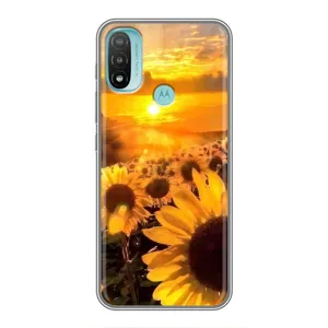 Чохол з Квітами для Motorola MOTO E40 (поле соняшників)