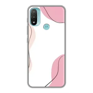 Чохол квітковий дизайн для Motorola MOTO E40 (Рожевий фон)