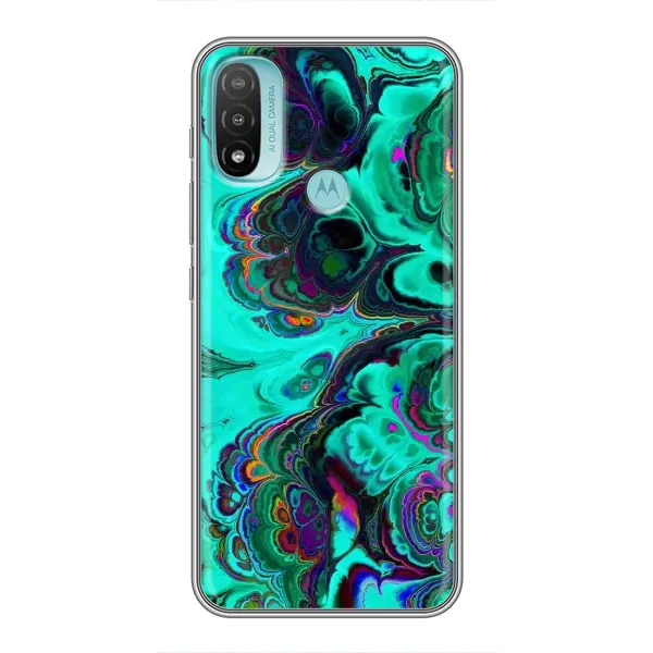 Чехол с рисунком «Салатный мрамор» для Motorola MOTO E40 Чехол с рисунком «Салатный мрамор» для Motorola MOTO E40