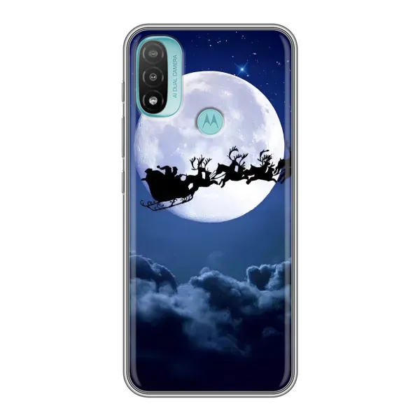 Чехол с рисунком «Санта - луна» для Motorola MOTO E40 Чехол с рисунком «Санта - луна» для Motorola MOTO E40