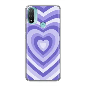 Чехлы с тематикой "Маленькие Сердечки" на Motorola MOTO E40 (Сердце фиолет)