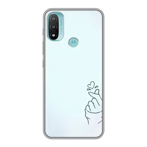 Чехлы (Знак сердечка) на Motorola MOTO E40 (Сердце на голубом)