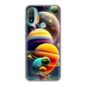Чехол (ТПУ) с планетами на Motorola MOTO E40 (Солнечна система)