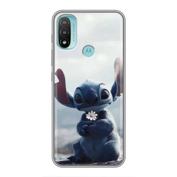Чехол с рисунком «Стич с цветочком» для Motorola MOTO E40 Чехол с рисунком «Стич с цветочком» для Motorola MOTO E40
