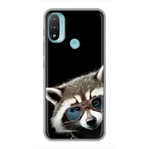 Силіконовий Чохол з Энотами на Motorola MOTO E40 (Стильний Єнот)
