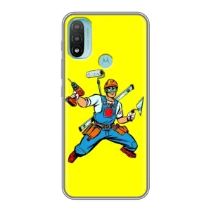 Силиконовый бампер (Работники) на Motorola MOTO E40 (Строитель)
