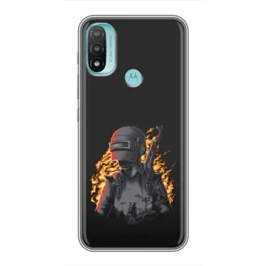 Чохол з картинкою "Герой Pubg" на Motorola MOTO E40 (В полум'ї)