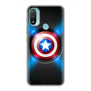 Чохол с Щітом Капітана Америки на Motorola MOTO E40 (Яскраий Щит Капітана)