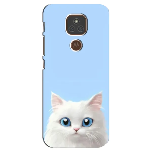 Чехол с рисунком «Белый кот» для Motorola MOTO E7 Plus Чехол с рисунком «Белый кот» для Motorola MOTO E7 Plus