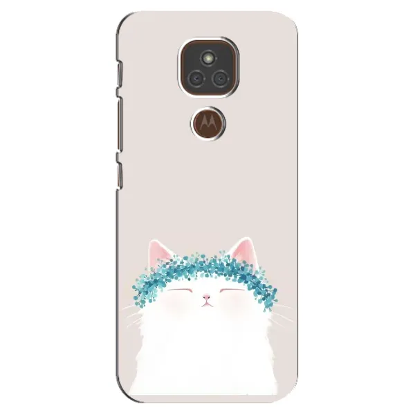 Чехол с рисунком «Белый котик» для Motorola MOTO E7 Plus Чехол с рисунком «Белый котик» для Motorola MOTO E7 Plus