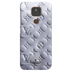 Текстурний Чохол Louis Vuitton для Моторола Мото Е7 Плюс (Білий ЛВ)