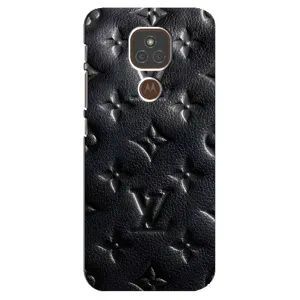 Текстурний Чохол Louis Vuitton для Моторола Мото Е7 Плюс (Чорний ЛВ)