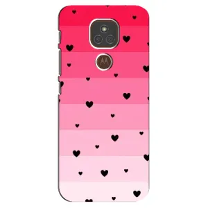 Чехлы с тематикой "Маленькие Сердечки" на Motorola MOTO E7 Plus (Чорные сердечки)