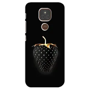 Чохол з зображенням смачної їжі для Motorola MOTO E7 Plus (Чорна полуниця)