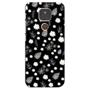 Чехлы с тематикой "ЦВЕТЫ" на Motorola MOTO E7 Plus (цветение на чорном)