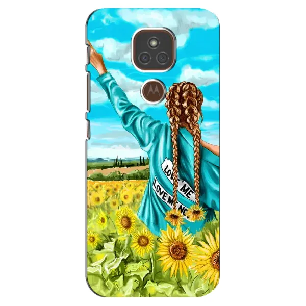 Чехол с рисунком «Девушка на поле» для Motorola MOTO E7 Plus Чехол с рисунком «Девушка на поле» для Motorola MOTO E7 Plus