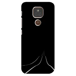 Чохол з картинками на чорному фоні для Motorola MOTO E7 Plus (Дорога)