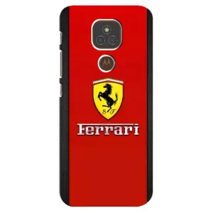 Силиконовый бампер с картинкой машины на Motorola MOTO E7 Plus (Ferrari Logo)