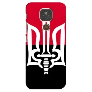 Чехлы УПА (Красно-Чёрный) на Motorola MOTO E7 Plus (Герб Украины)