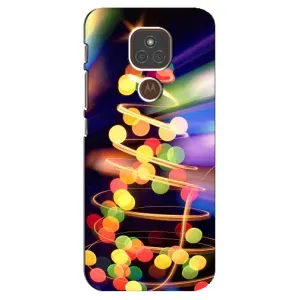 Чехол Новогодняя Елка на Motorola MOTO E7 Plus (Гирлянды)