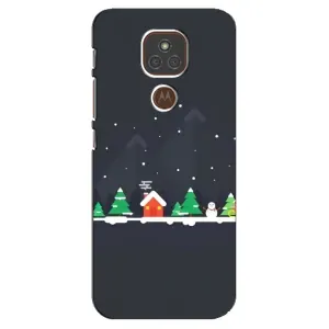 Силиконовый бампер на рождество для Motorola MOTO E7 Plus (Город зимний)