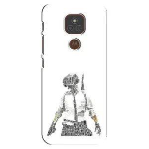 Силиконовый чехол с картинкой "Герой Pubg" на Motorola MOTO E7 Plus (Из букв)