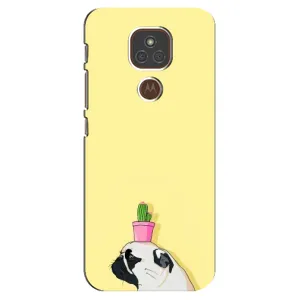 Бампер для Motorola MOTO E7 Plus з картинкою "Песики" (Кактус на голові)