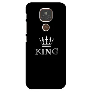 Чехол (Корона на чёрном фоне) для Моторола Мото Е7 Плюс (KING)