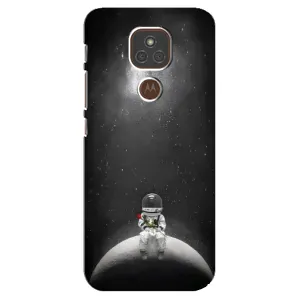 Силиконовый Чехол с принтом "Космонавты" на Motorola MOTO E7 Plus (Космонавт романтик)