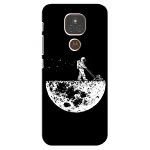 Силиконовый Чехол с принтом "Космонавты" на Motorola MOTO E7 Plus (Космонавт)