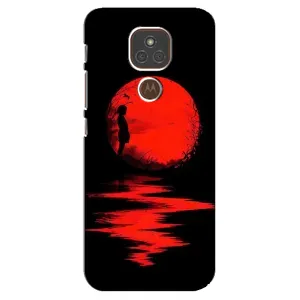 Летний Чехол на Motorola MOTO E7 Plus (Красный Закат)