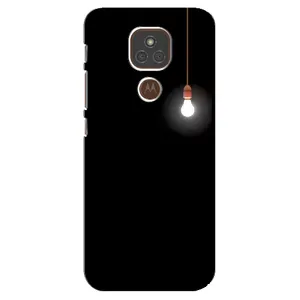 Чохол з картинками на чорному фоні для Motorola MOTO E7 Plus (Лампочка)