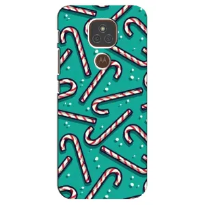 Силиконовый бампер на рождество для Motorola MOTO E7 Plus (Леденцы)