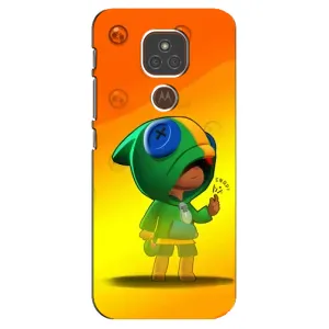 Чохол Бравл Старс для Motorola MOTO E7 Plus (LEON в кофті)