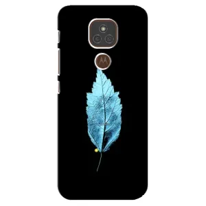 Чохол з картинками на чорному фоні для Motorola MOTO E7 Plus (Листя)