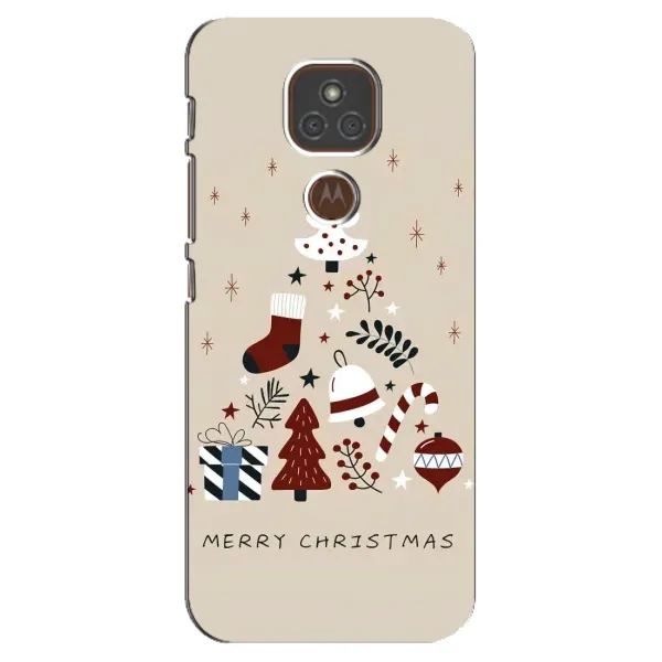 Чехол с рисунком «Merry Christmas» для Motorola MOTO E7 Plus